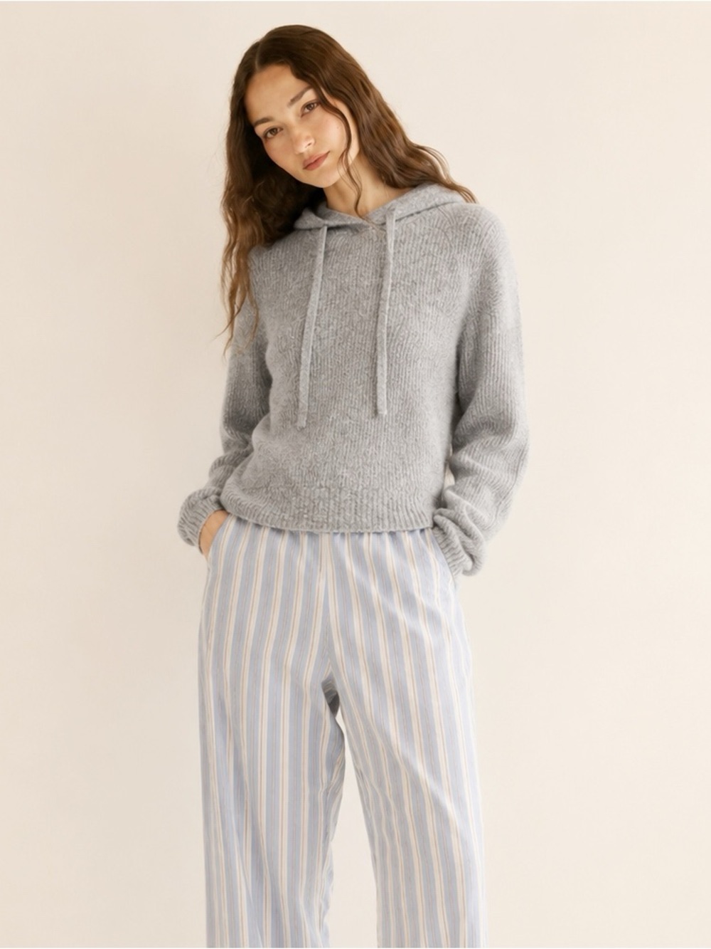 Gentle Fawn Woman Gray Soft Knit Pullover Hoodie Sweater XS Preppy Classic Cozy - Picture 2 of 9